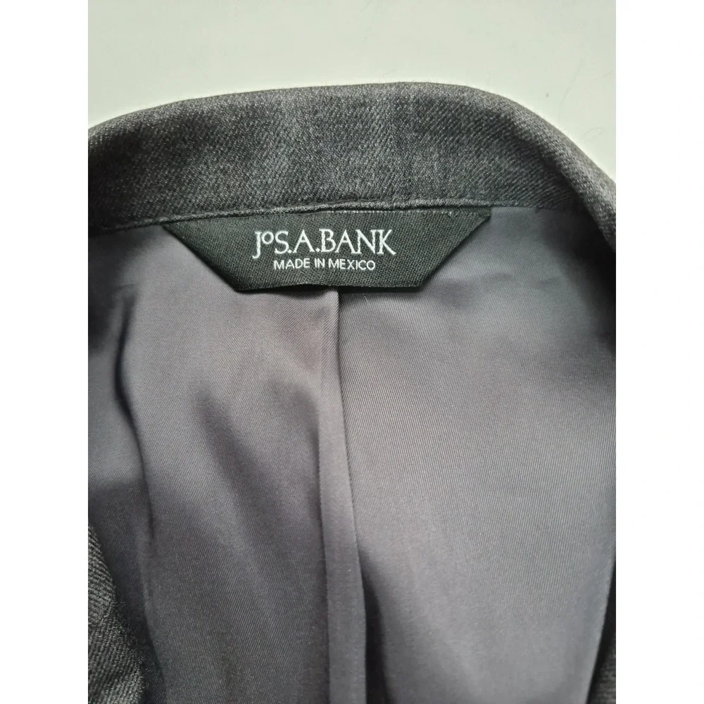 Jos A Bank Mens Tailored Fit Wool Sports Coat 42L Gray 2 Button Blazer